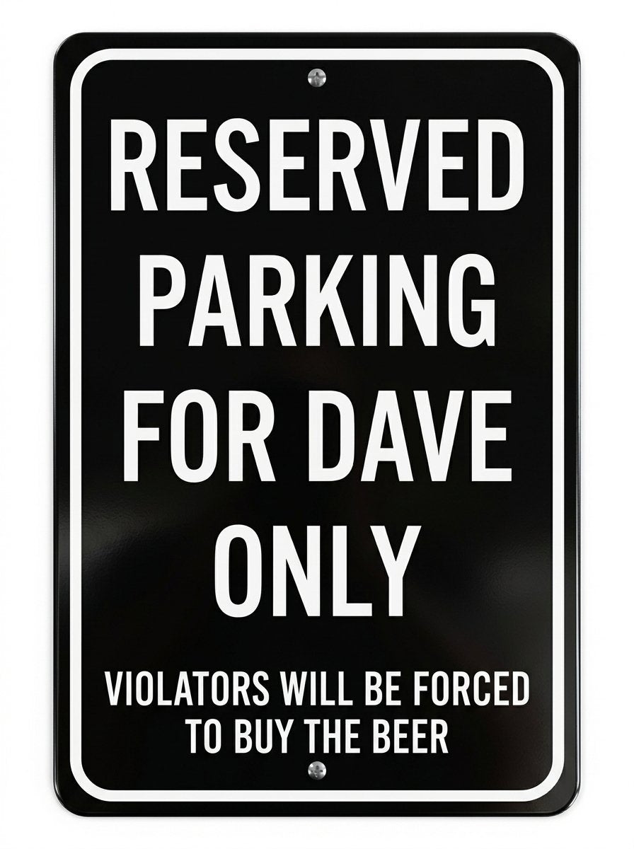 Personalized Reserved Parking Sign — Custom Outdoor Metal Sign